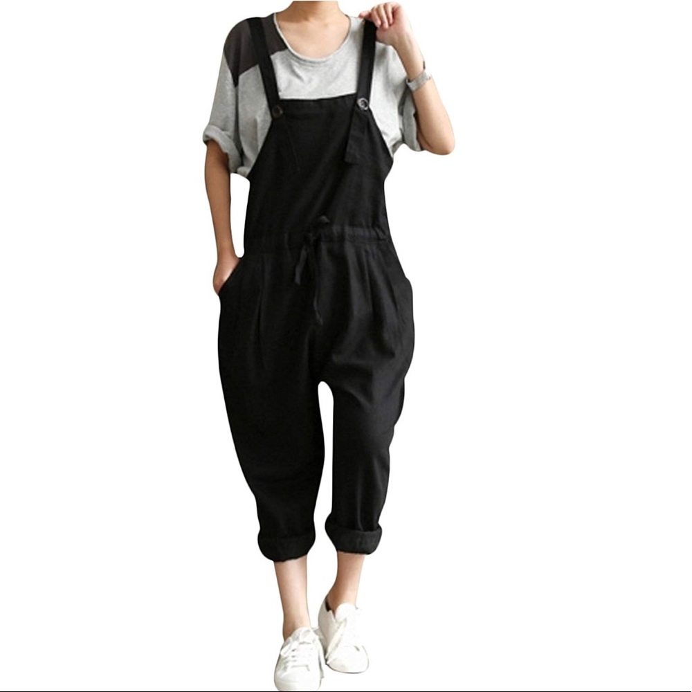 Adjustable Sleeveless Plus Size Linen Overalls